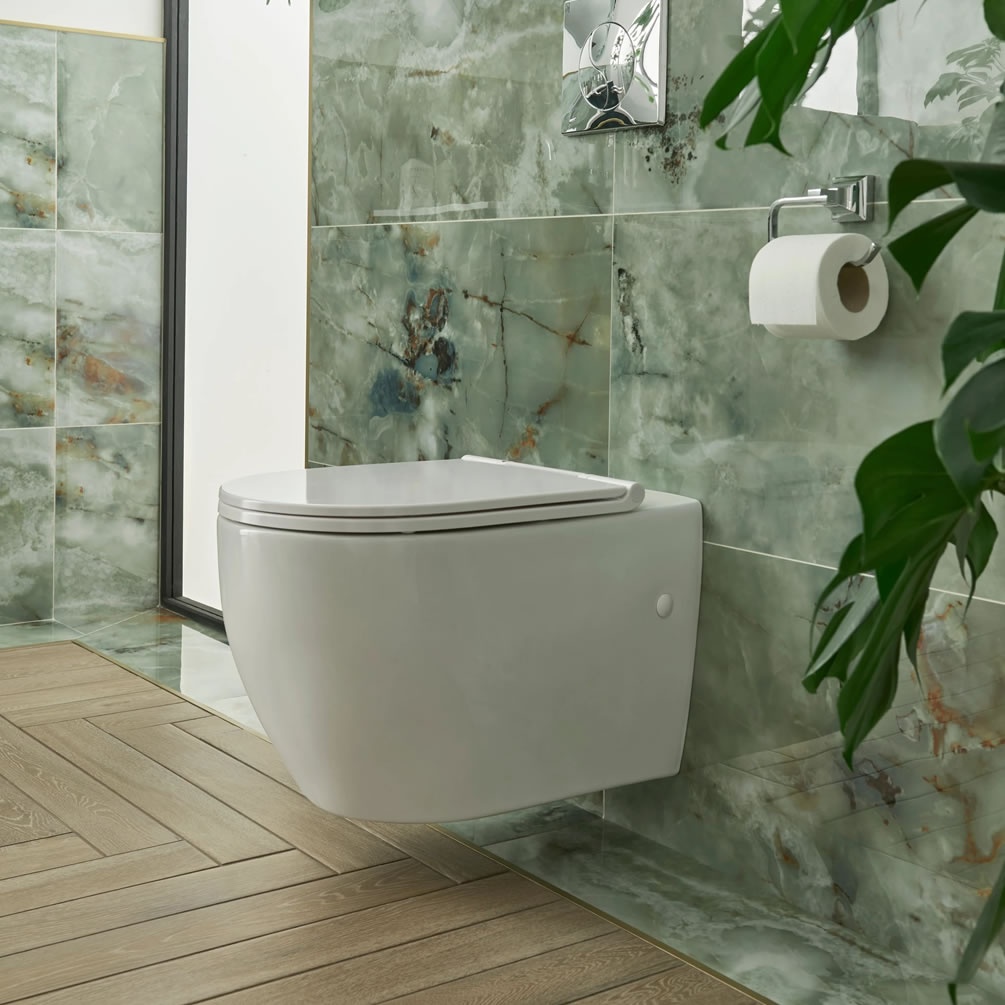 Heritage Stamford Rimless Wall Hung Toilet & Seat - Image 1
