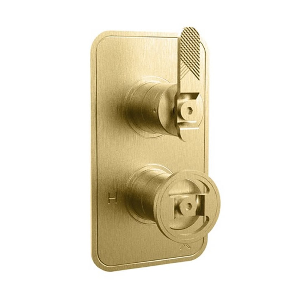 Photo Of Crosswater Union Brushed Brass Thermostatic Lever Shower Valve