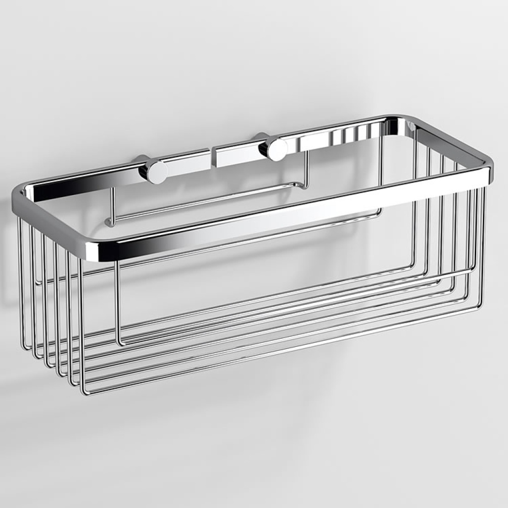 Lifestyle image of Origins Living Sonia Rectangular Shower Basket.