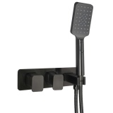 Cutout image of JTP Hix Brushed Black Dual Shower Valve & Handset