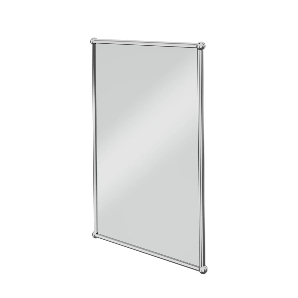 Cutout image of Burlington Chrome 700 x 500mm Rectangular Framed Mirror