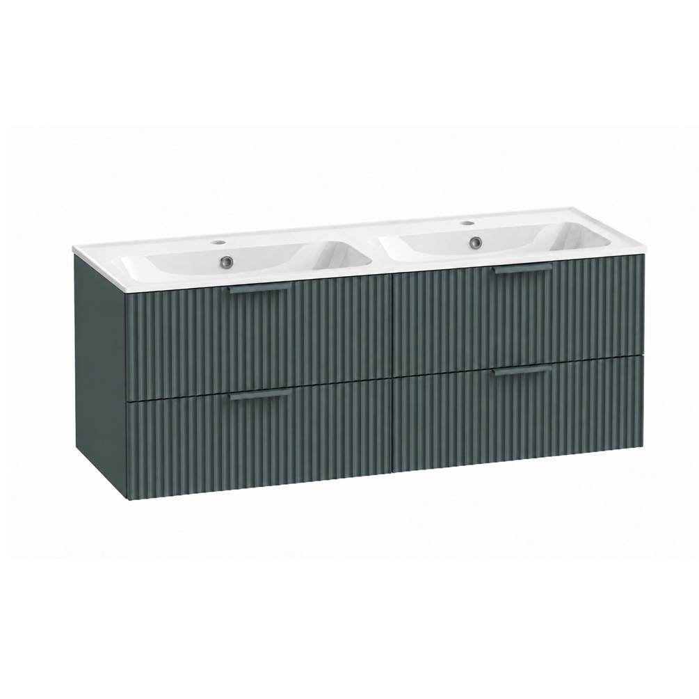 Tavistock Cadence Fluted 1200mm Viridian Green Wall Hung Vanity Unit & Basin