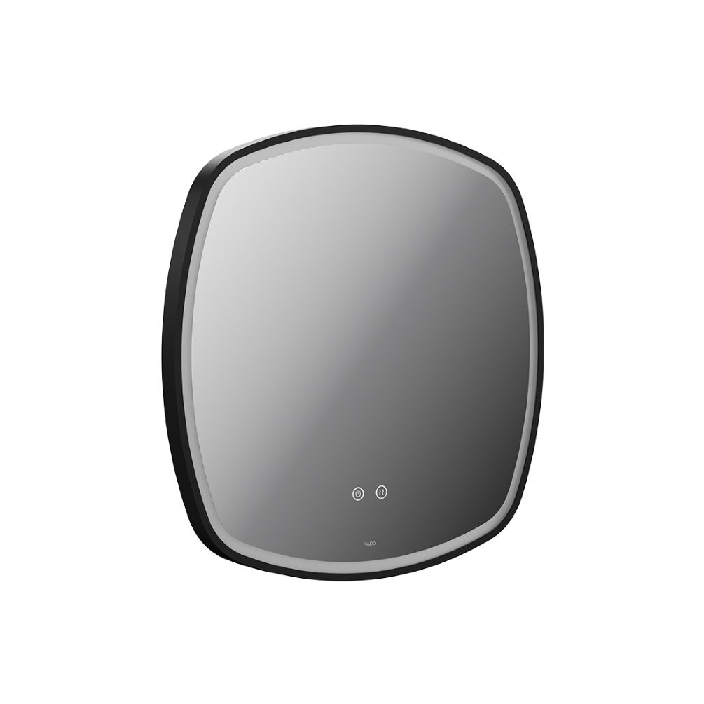 Cut out image of Vado Cameo 600mm Illuminated Soft Square Matt Black Mirror