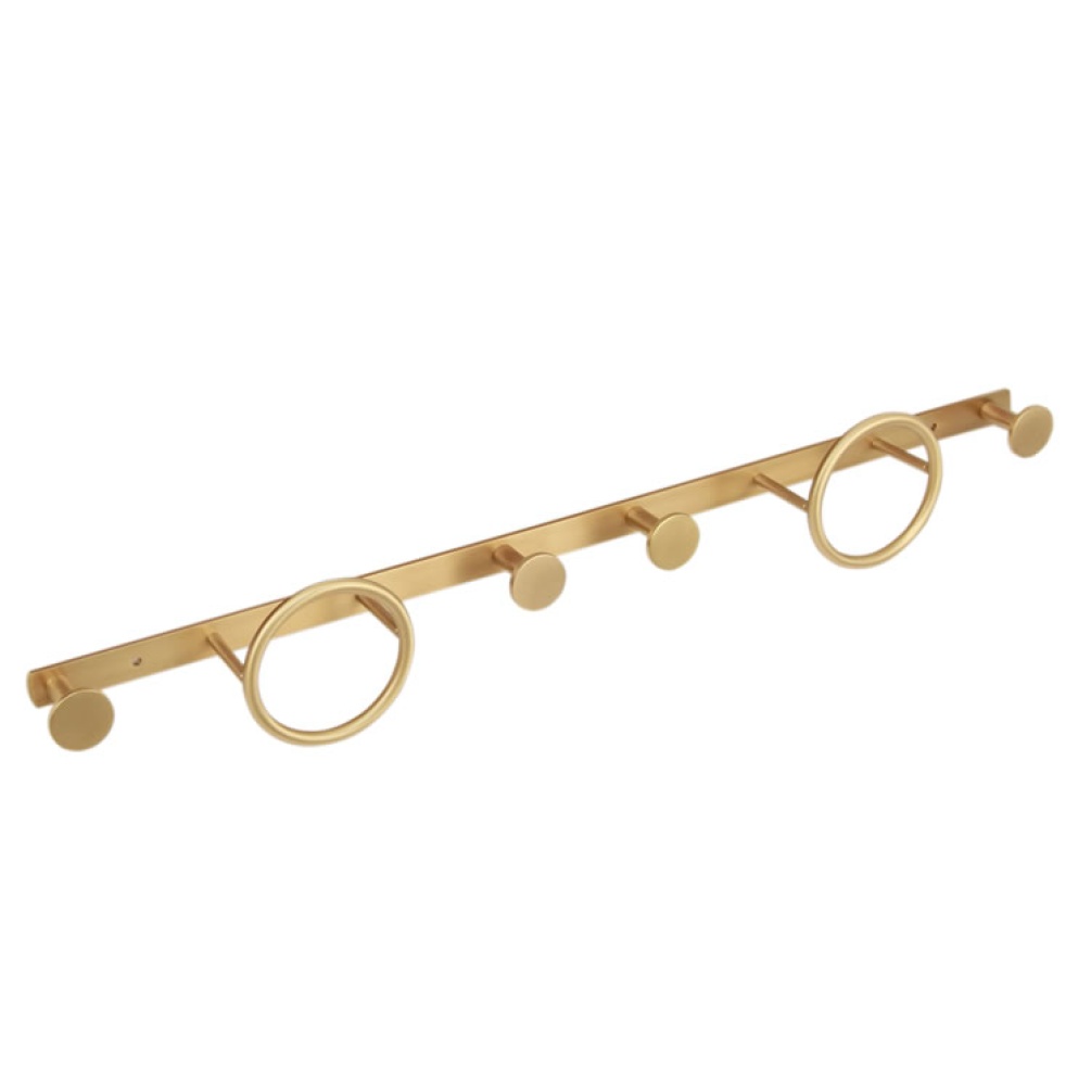 Cutout image of Origins Living Oakley Multi-Hooks satin brass.