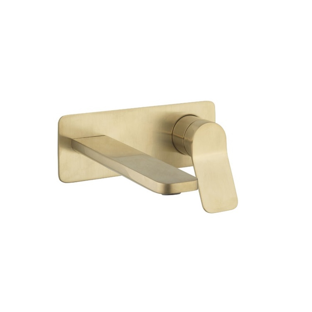 Product cutout image of Crosswater Glide II 2 Tap Hole Wall Mounted Brushed Brass Basin Mixer Tap