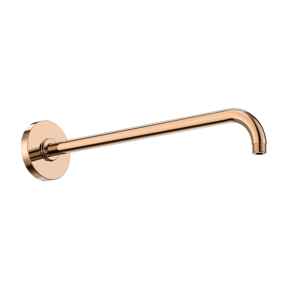 Cut out image of the Roca Rose Gold 400mm Round Wall Shower Arm