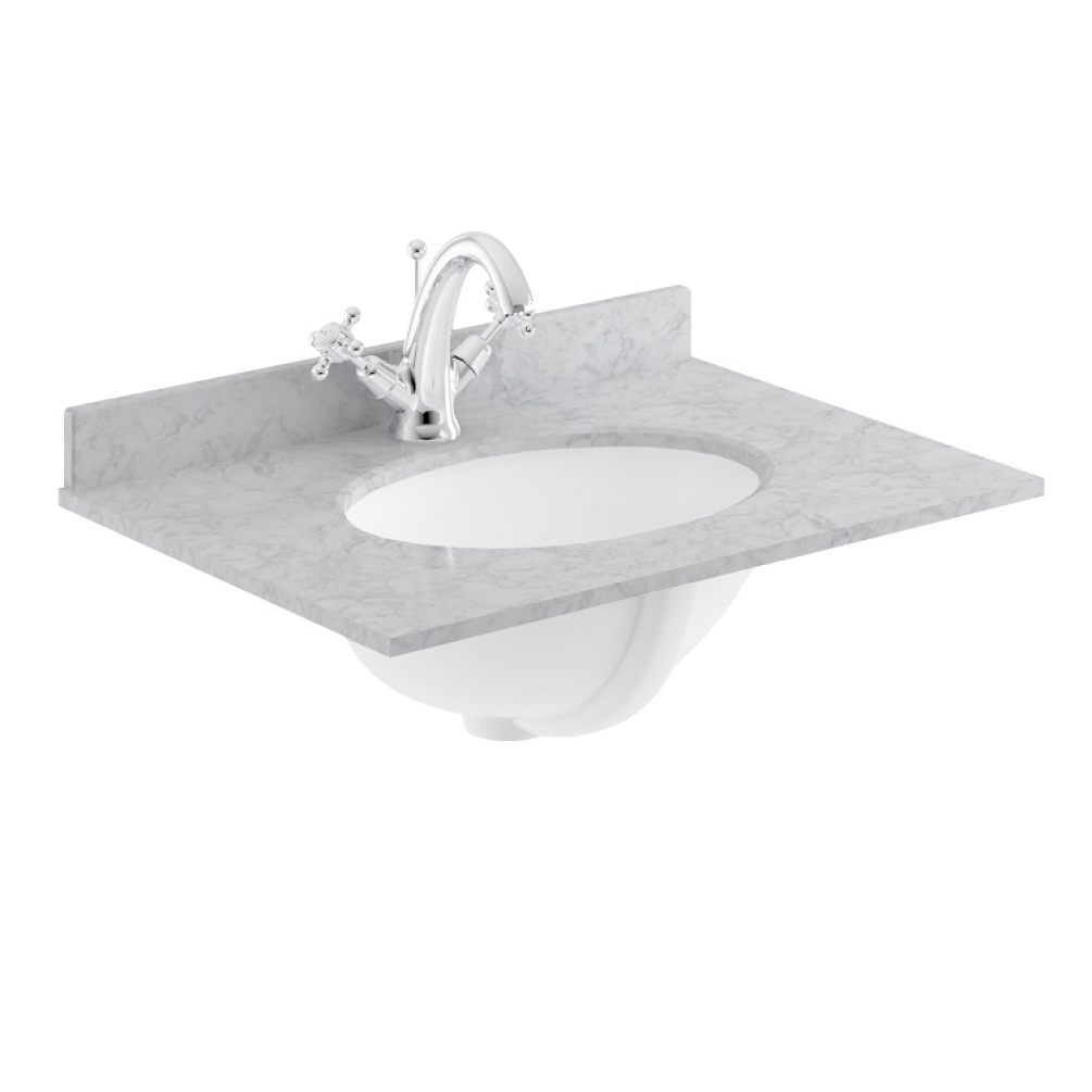 Product cut out image of BAYC223 Bayswater Grey Marble 600mm 1 Tap Hole Worktop