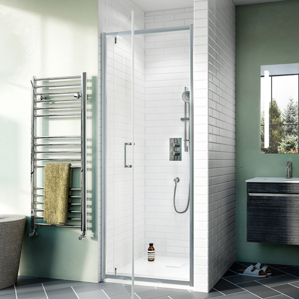 Photo of Crosswater Kai 6 Pivot Shower Door in Recess