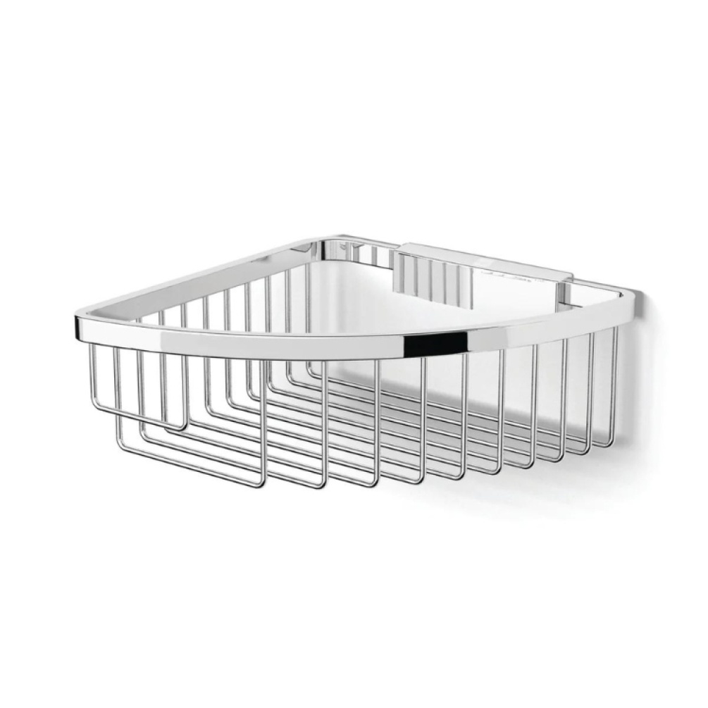 Product Cut out image of the HIB Chrome Wire Corner Shower Basket