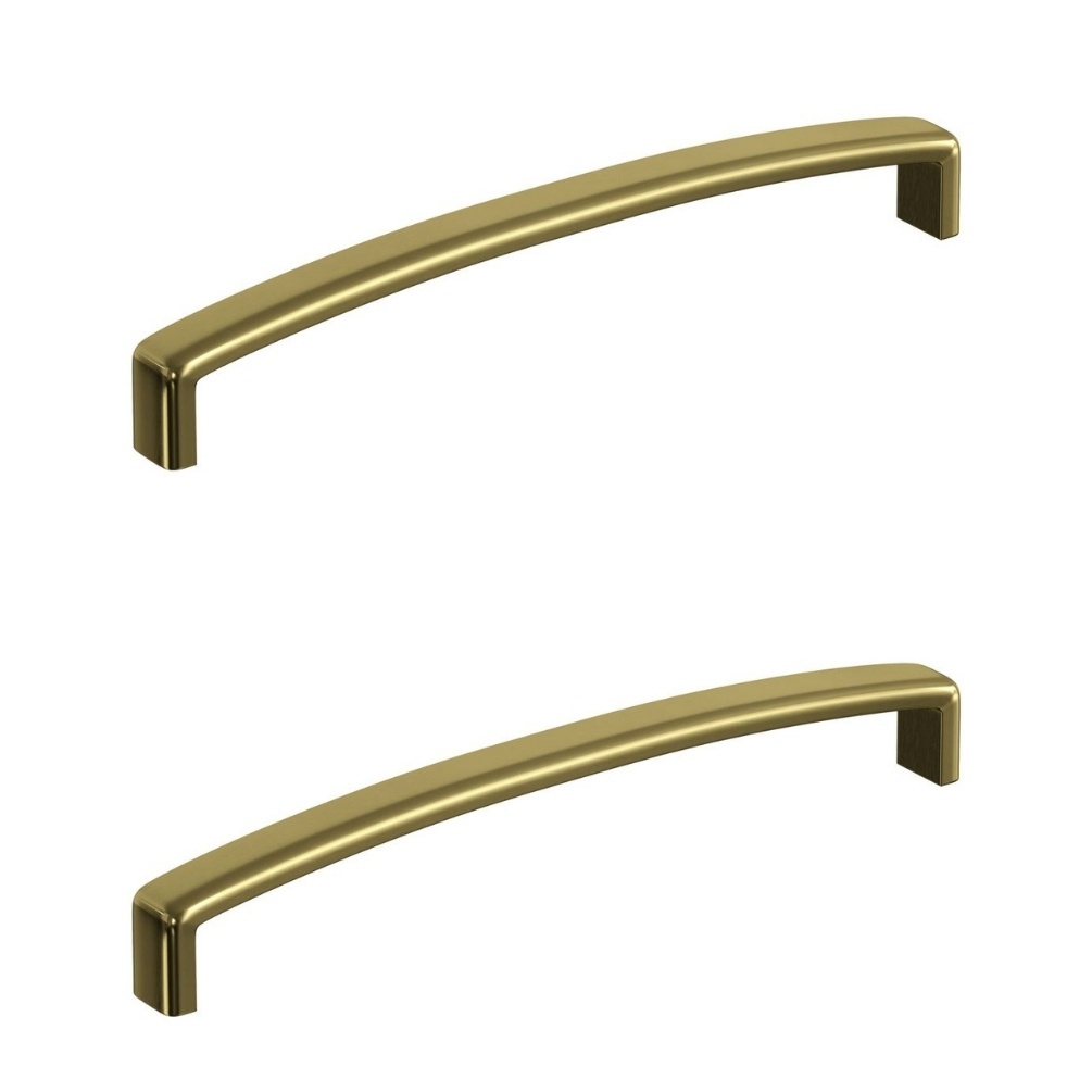 Apex Pair of Brushed Brass 170mm Chunky D-Shaped Handles  Cut Out 1