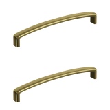 Apex Pair of Brushed Brass 170mm Chunky D-Shaped Handles  Cut Out 1
