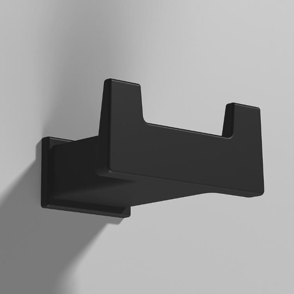 Close up product image of the Origins Living S Cube Black Robe Hook
