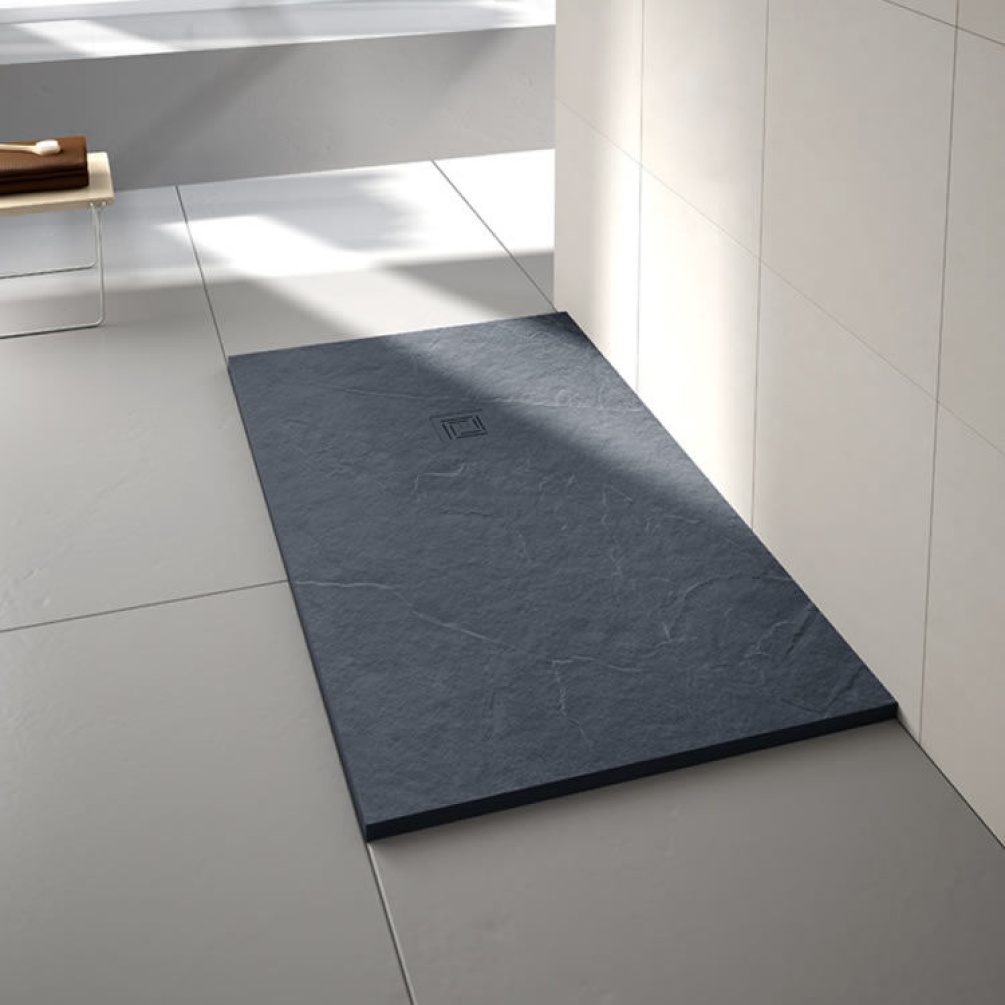 Merlyn Truestone Graphite 1600 x 900mm Rectangle Shower Tray & Waste