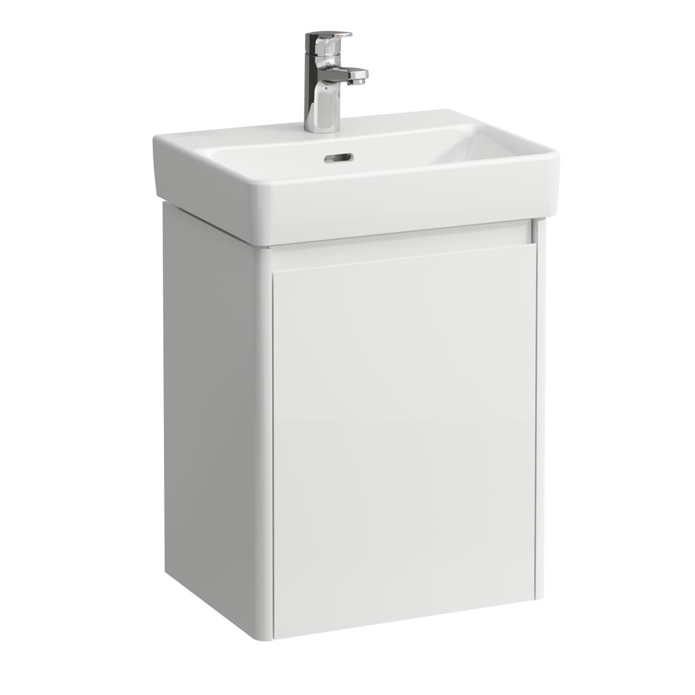 Cutout image of Laufen Base 2.0 Gloss White 450mm Wall-Hung Vanity Unit & Basin