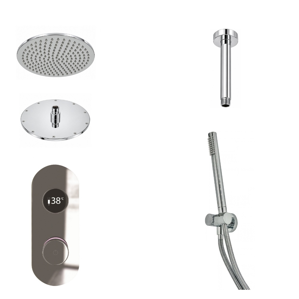 Ted Togo Chrome Oval Valve Ceiling Mounted Wall Arm Cut Out
