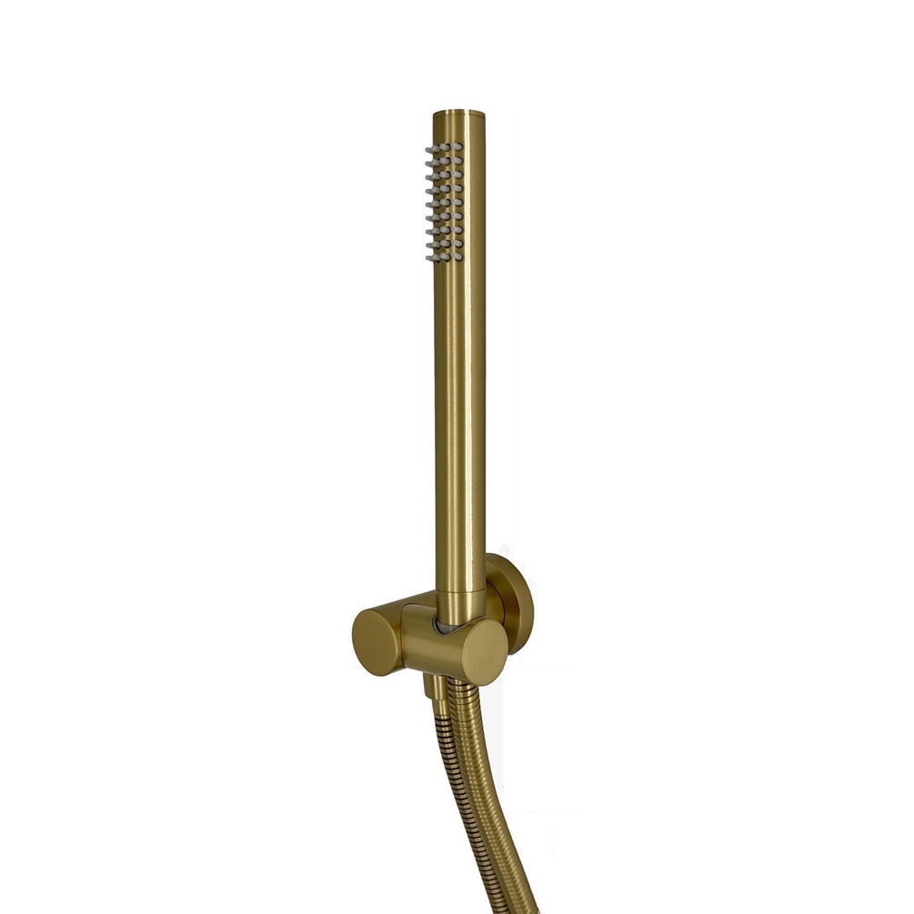 TED Brushed Brass Wall-Mounted Shower Handset Kit