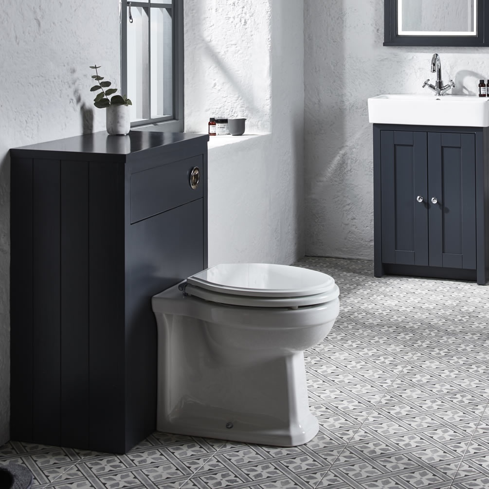Tavistock Lansdown Matt Dark Grey Back to Wall WC Unit & Worktop - Lifestyle Image 1