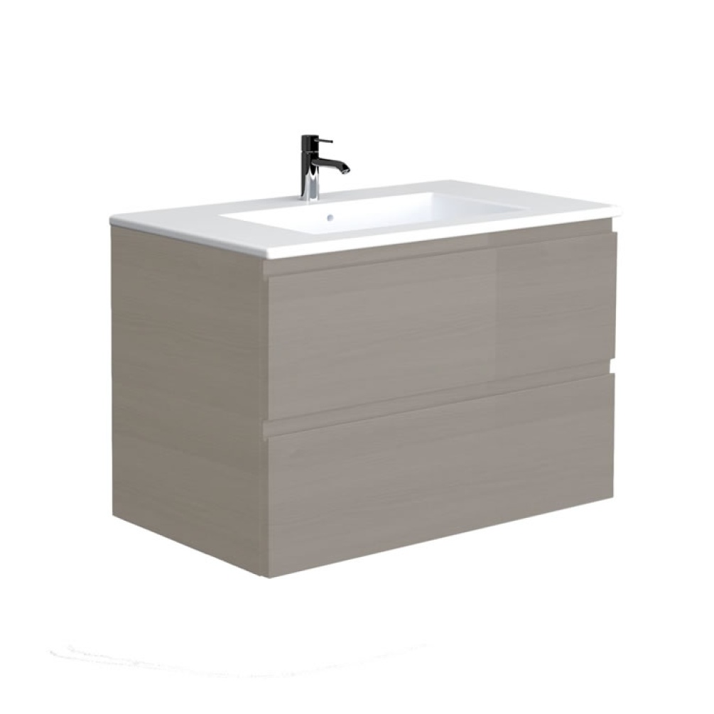 Rak Joy 810mm Grey Elm Wall Hung Unit & Basin - Image 1