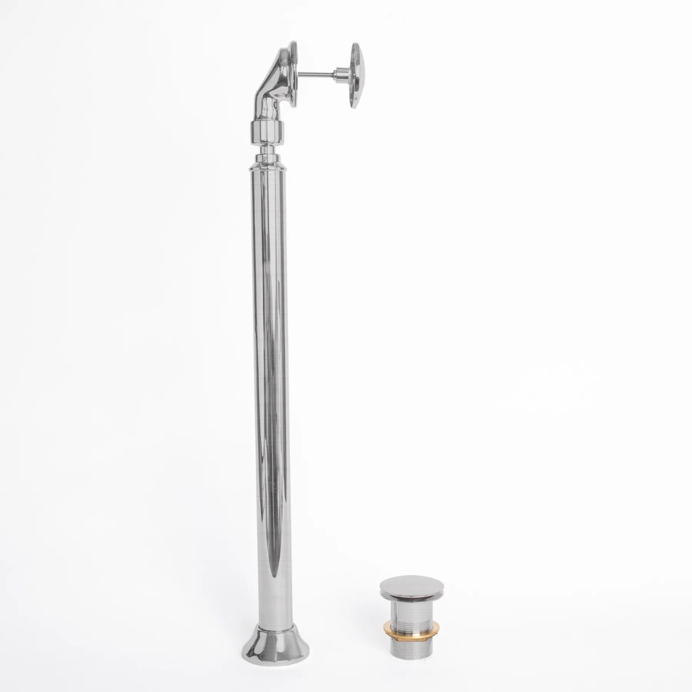 BC Designs Brushed Chrome Freestanding Click Clack Bath Waste Cut Out