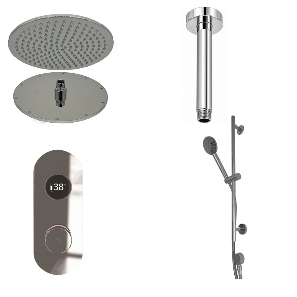 Chrome Oval Valve Ceiling Arm Cut out