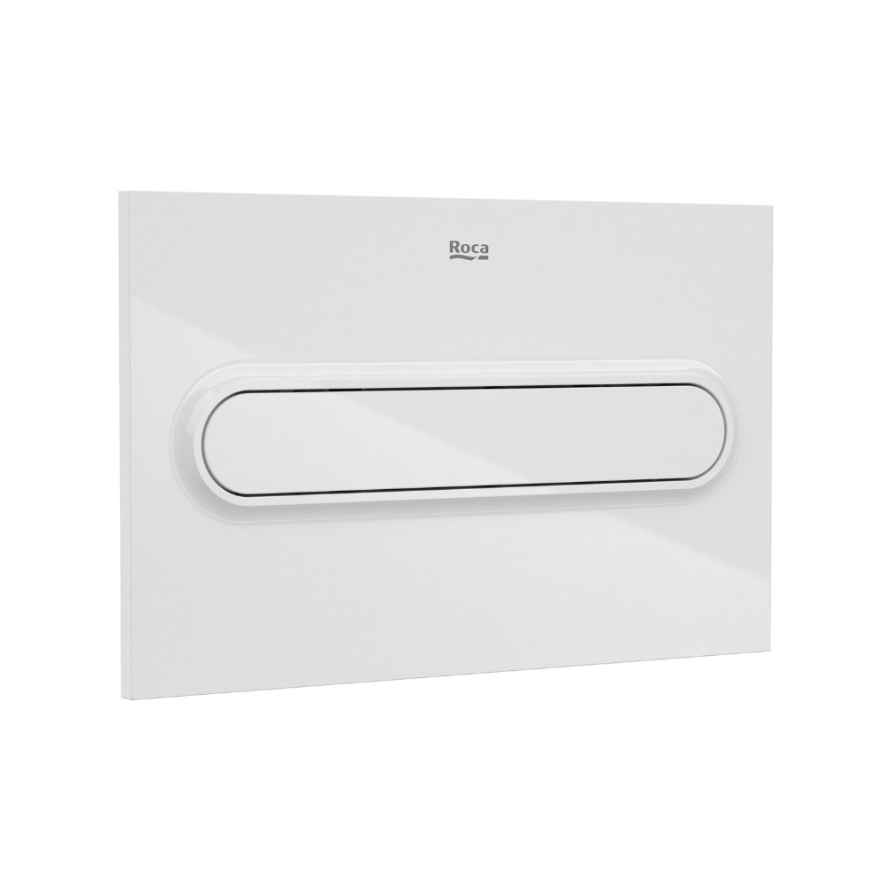 Cut out image of the Roca Duplo One PL1 Gloss White Single Flush Plate
