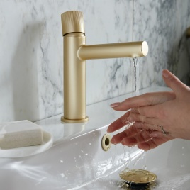 Vado Safari Satin Brass Leverless Basin Monobloc