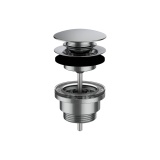 Cutout image of Laufen Pro X Chrome Slotted Click-Clack Basin Waste