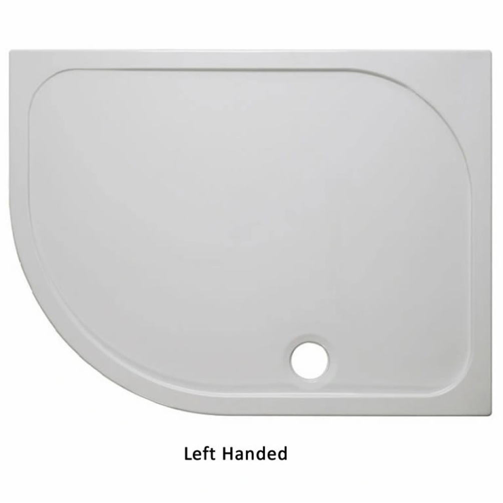 Cutout image of Crosswater 1200 x 800mm Stone Resin Offset Quadrant Shower Tray Left Handed