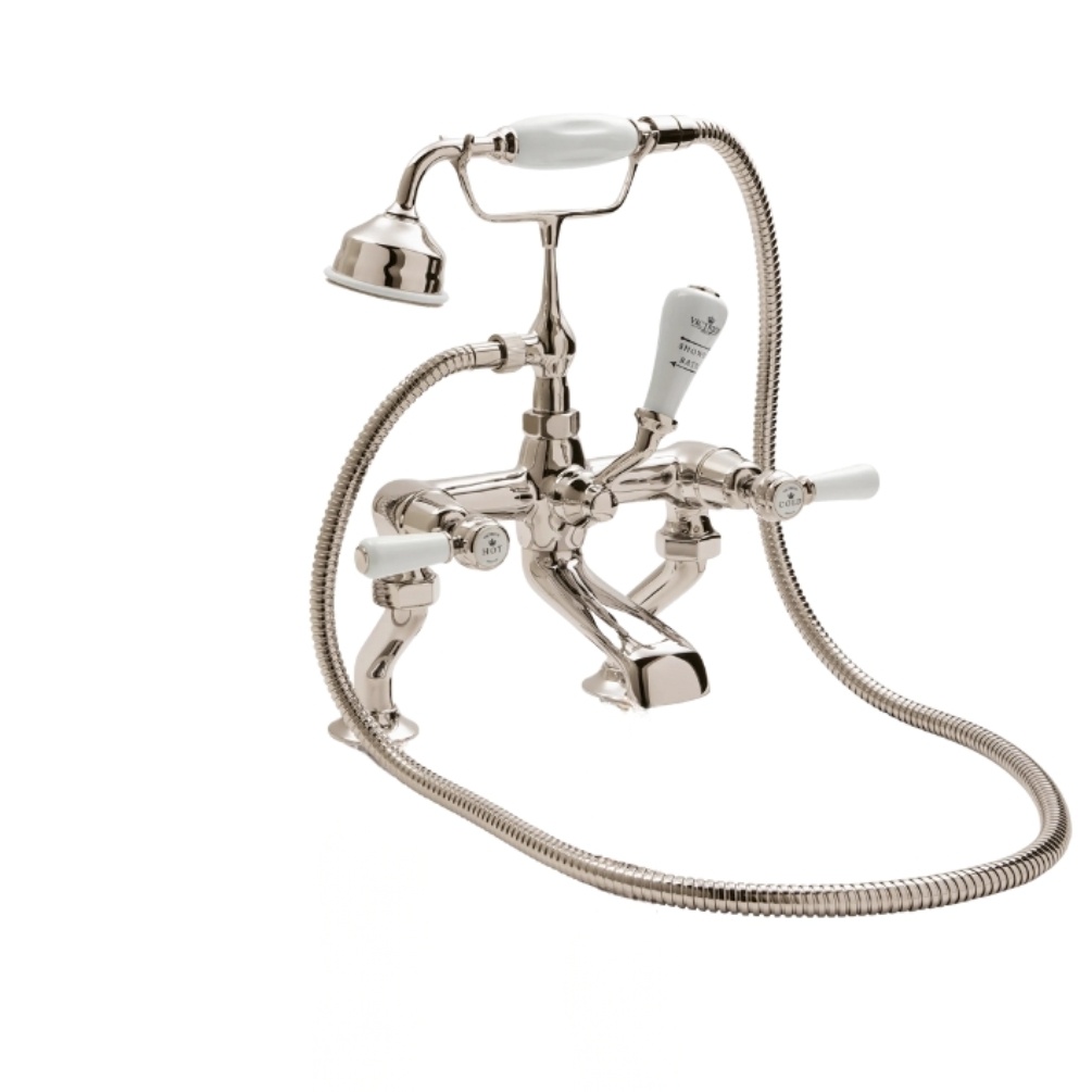 BC Sanitan Victrion  Lever Brushed Nickel Deck Mounted Bath Shower Mixer Cut Out