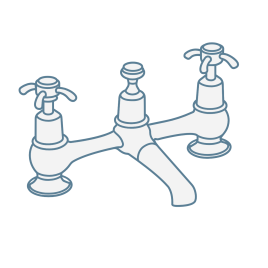 iconography image of a bridge basin mixer tap with crosshead handles