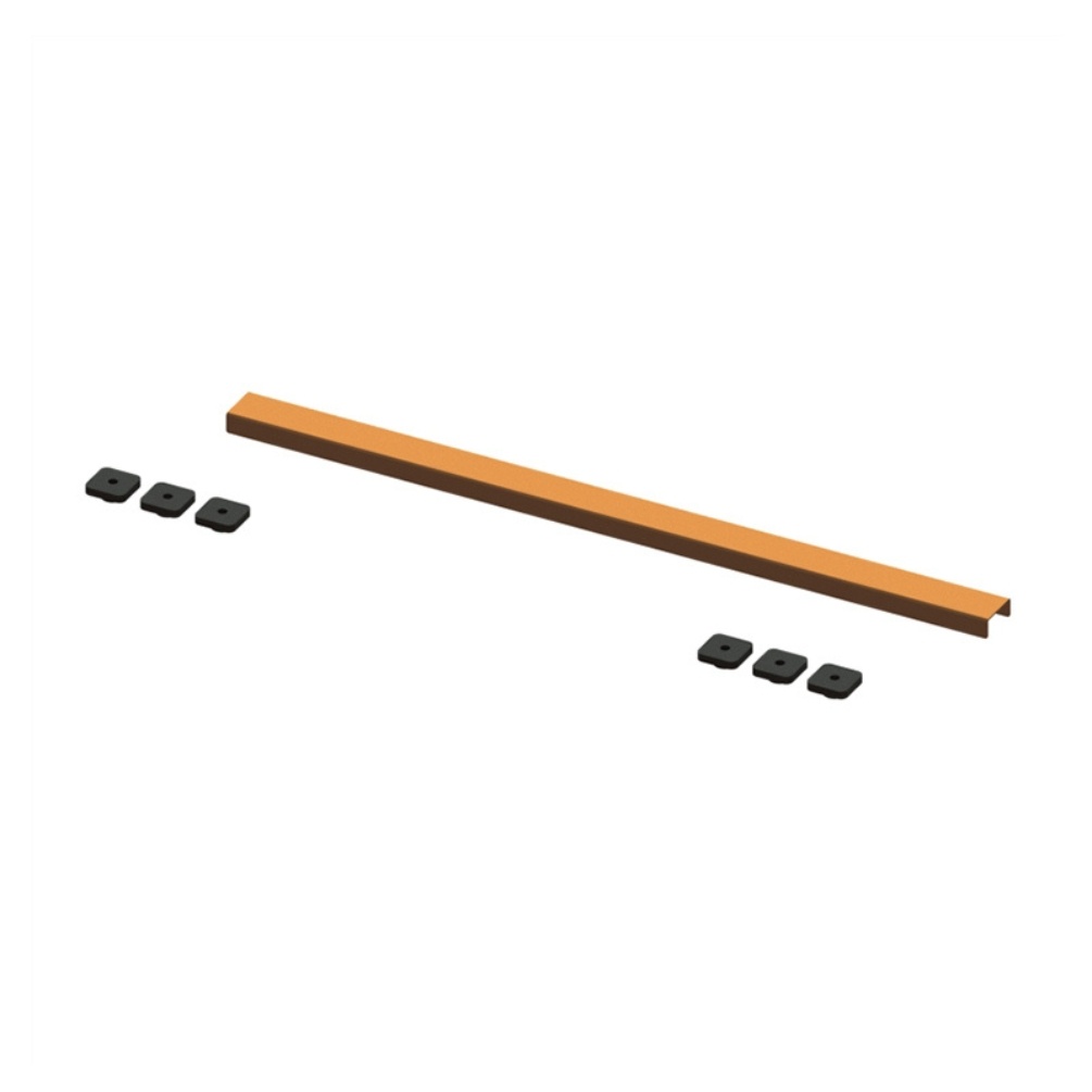 Product cut out image of the Abacus Elements Brushed Bronze 700mm Infinity Waste Cover Plate