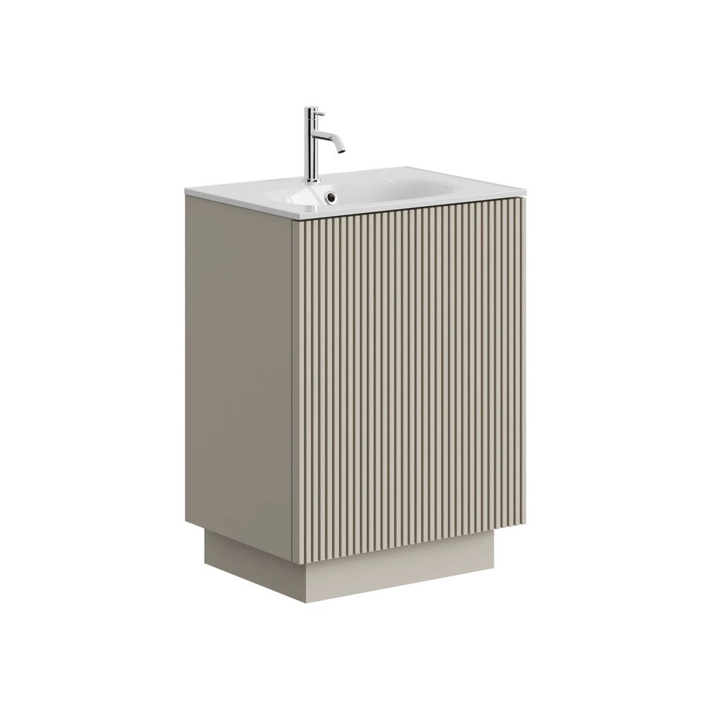 Crosswater Limit Warm Stone 600mm Floorstanding Vanity Unit & Mineral Basin