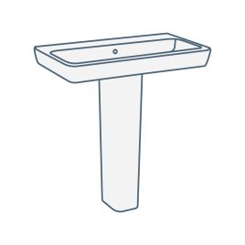 iconography image of a big, large pedestal basin/bathroom sink