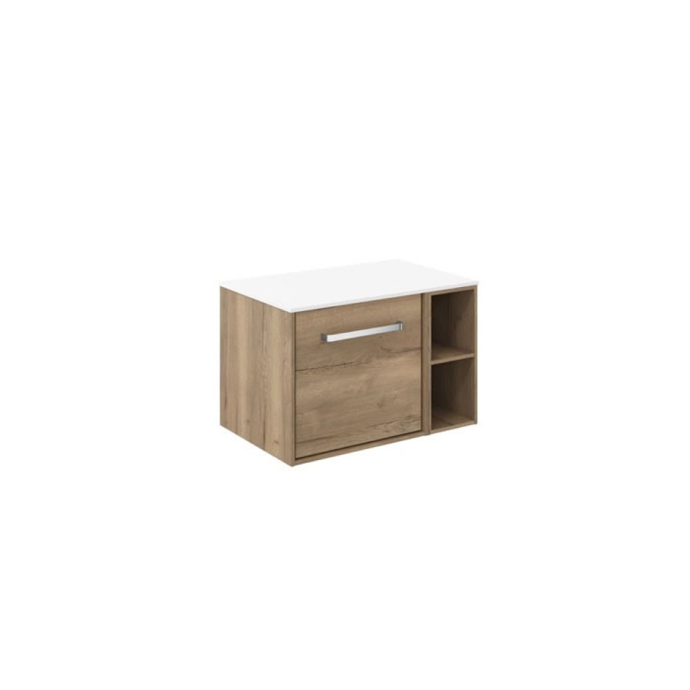 Cutout image of Crosswater Infinity 700mm Windsor Oak Vanity Unit & Polar White Worktop