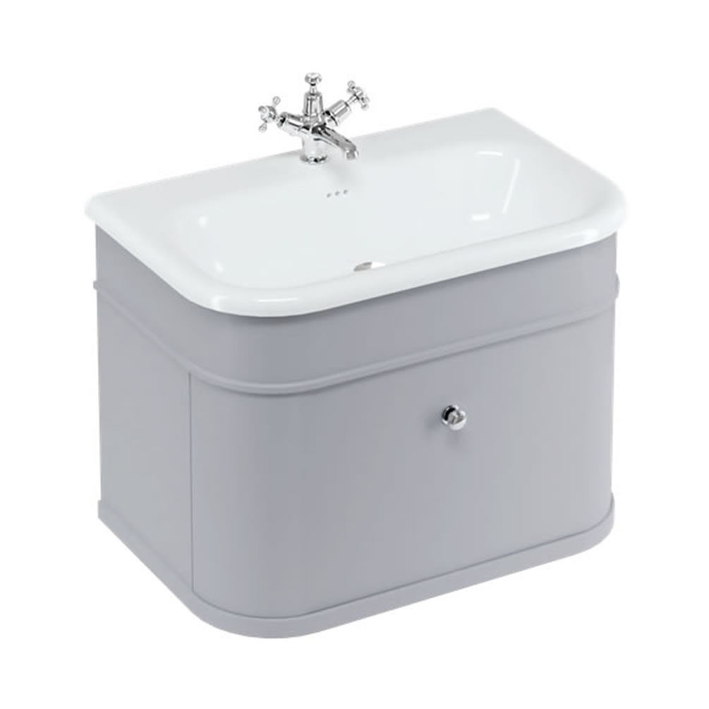 Burlington Chalfont 750mm Stone Basin & Classic Grey Wall Hung Unit