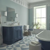 Heritage Wilton 1200mm Maritime Blue Curved Vanity Unit & Worktop - Lifestyle 1