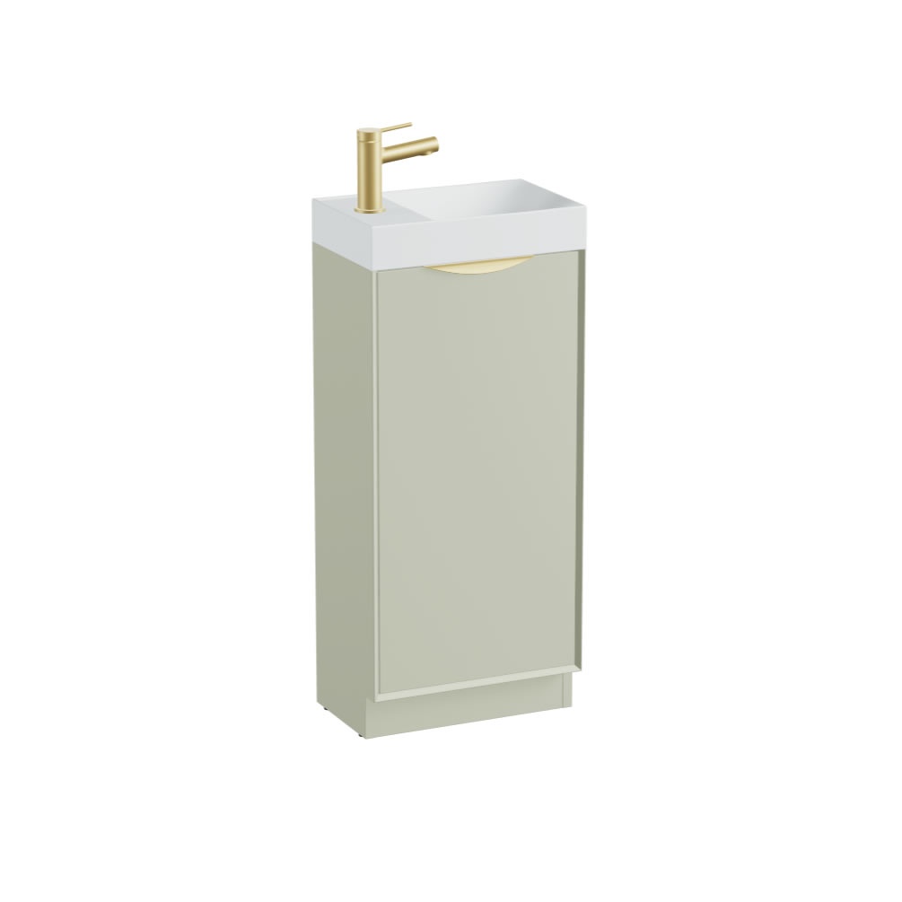 Vado Safari Smooth 400mm Sage Green Vanity Unit & Mineral Basin