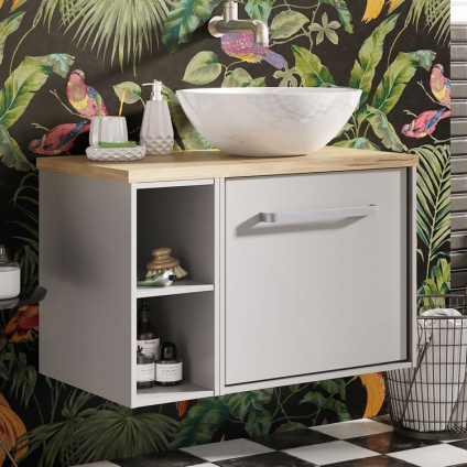 Lifestyle image of Crosswater Infinity 700mm Storm Grey Vanity Unit & Worktop