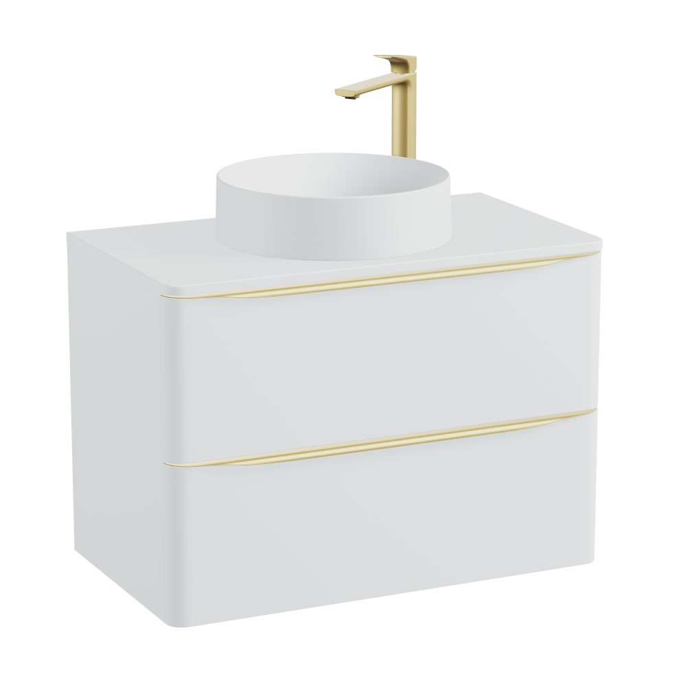 Vado Cameo 800mm Arctic White Wall Mounted Vanity Unit, Worktop & Basin