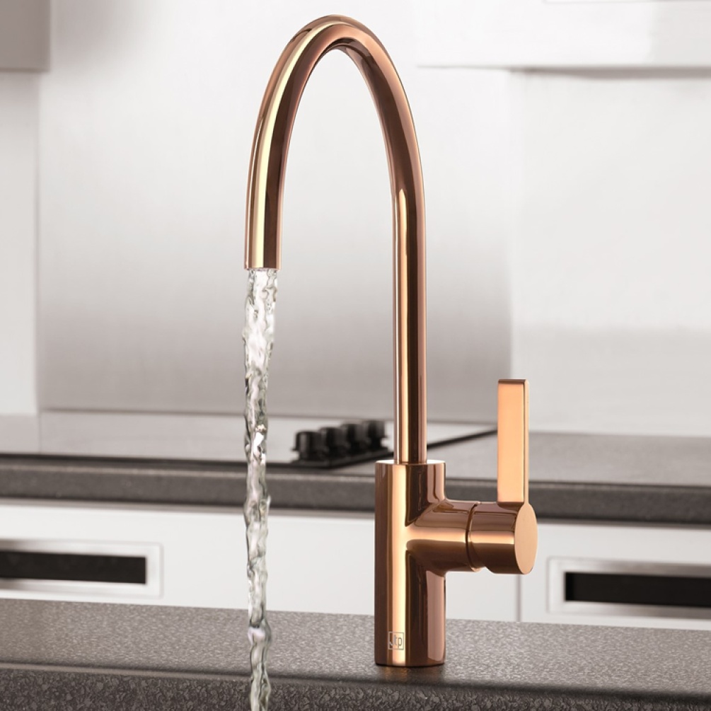 JTP Rose Gold Single Lever Kitchen Sink Mixer - Lifestyle