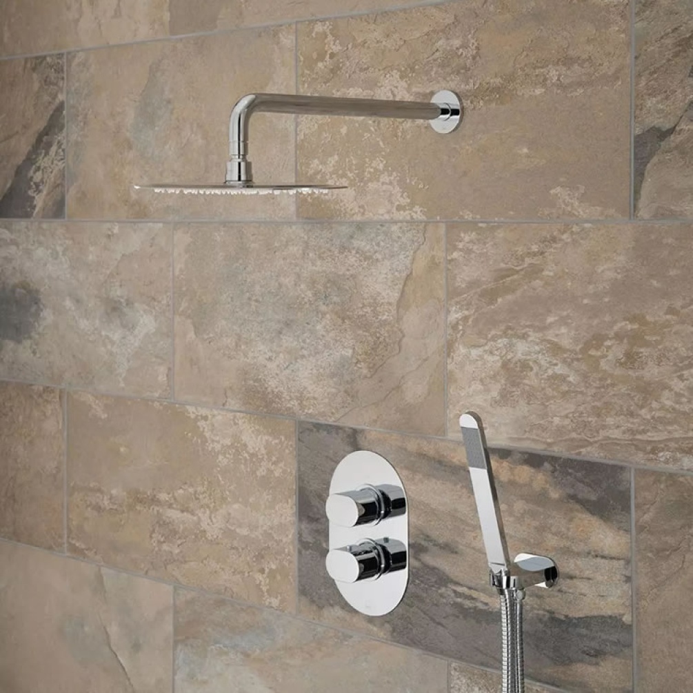 Lifestyle image of Vado Life Twin Outlet Thermostatic Shower Package