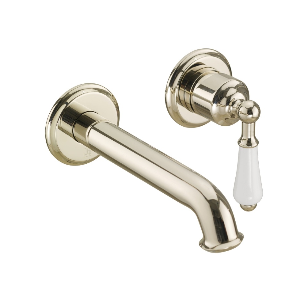JTP Grosvenor Cross Nickel Single Lever Wall Mounted Basin Mixer Cut Out
