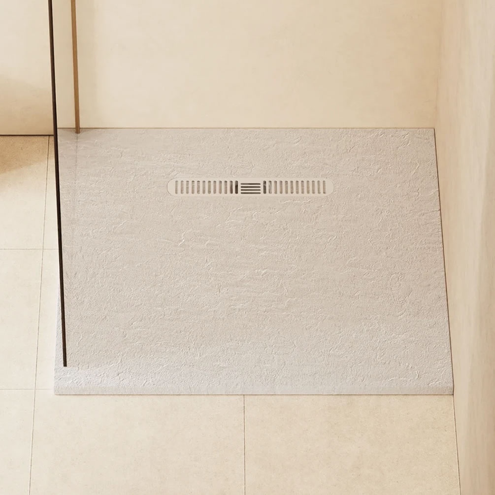 Lifestyle image of Crosswater Vito 900mm Matt White Anti-Slip Square Shower Tray