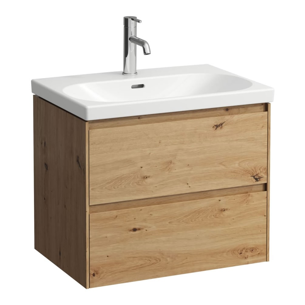 Cutout image of Laufen Lani Wild Oak 650mm Wall-Hung Vanity Unit & Basin