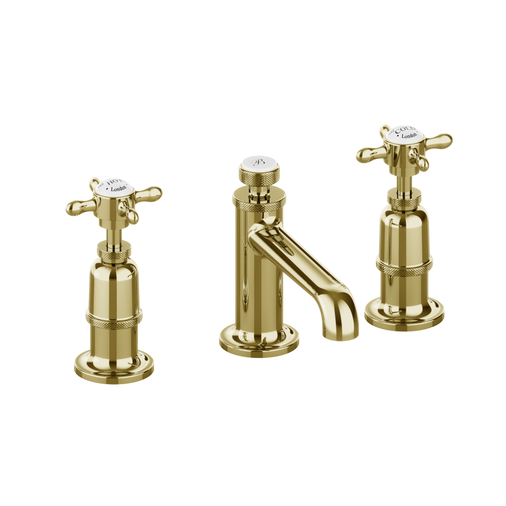 Cut out image of Burlington Guild Gold 3 Tap Hole Basin Tap