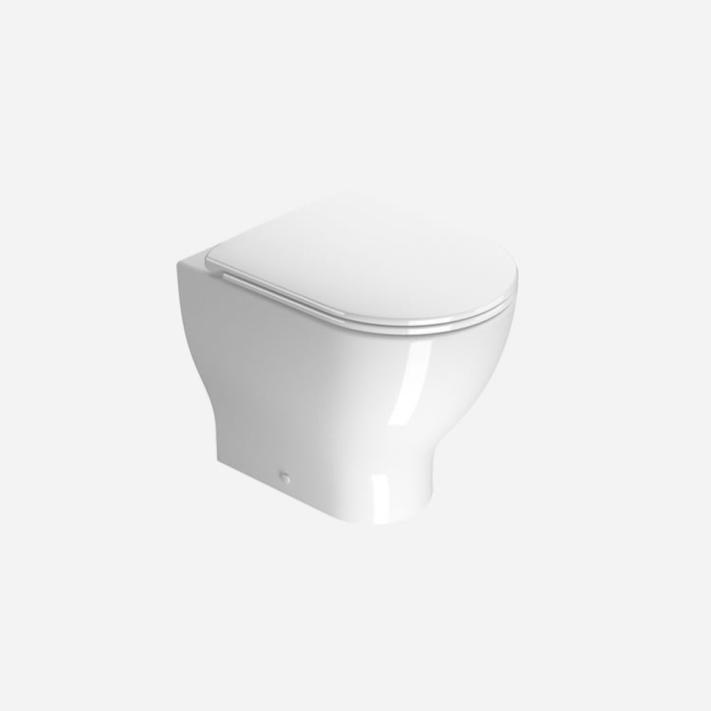 Photo of GSI City Rimless Back to Wall WC and Soft Close Seat Angled View
