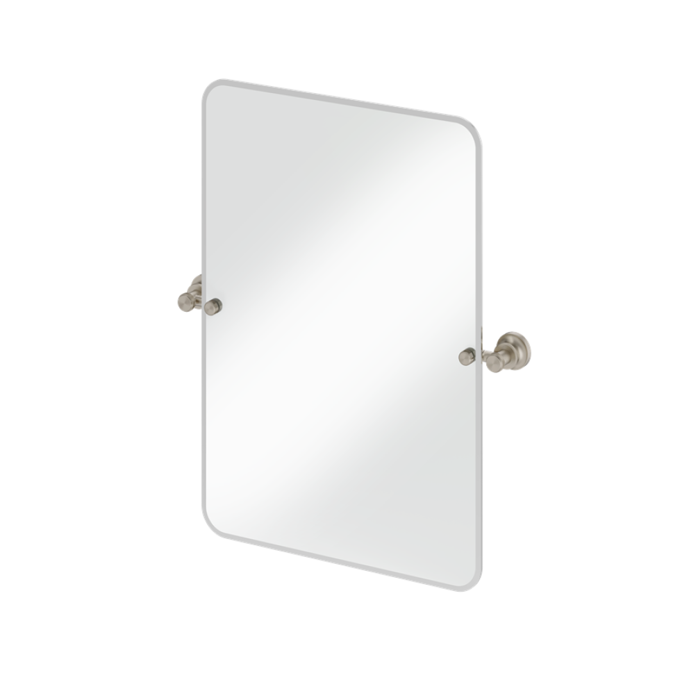 Burlington Brushed Nickel 450 x 650mm Rectangular Mirror With 1909 Fixings
