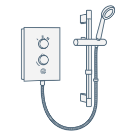 iconography image of an electric mains operated power shower