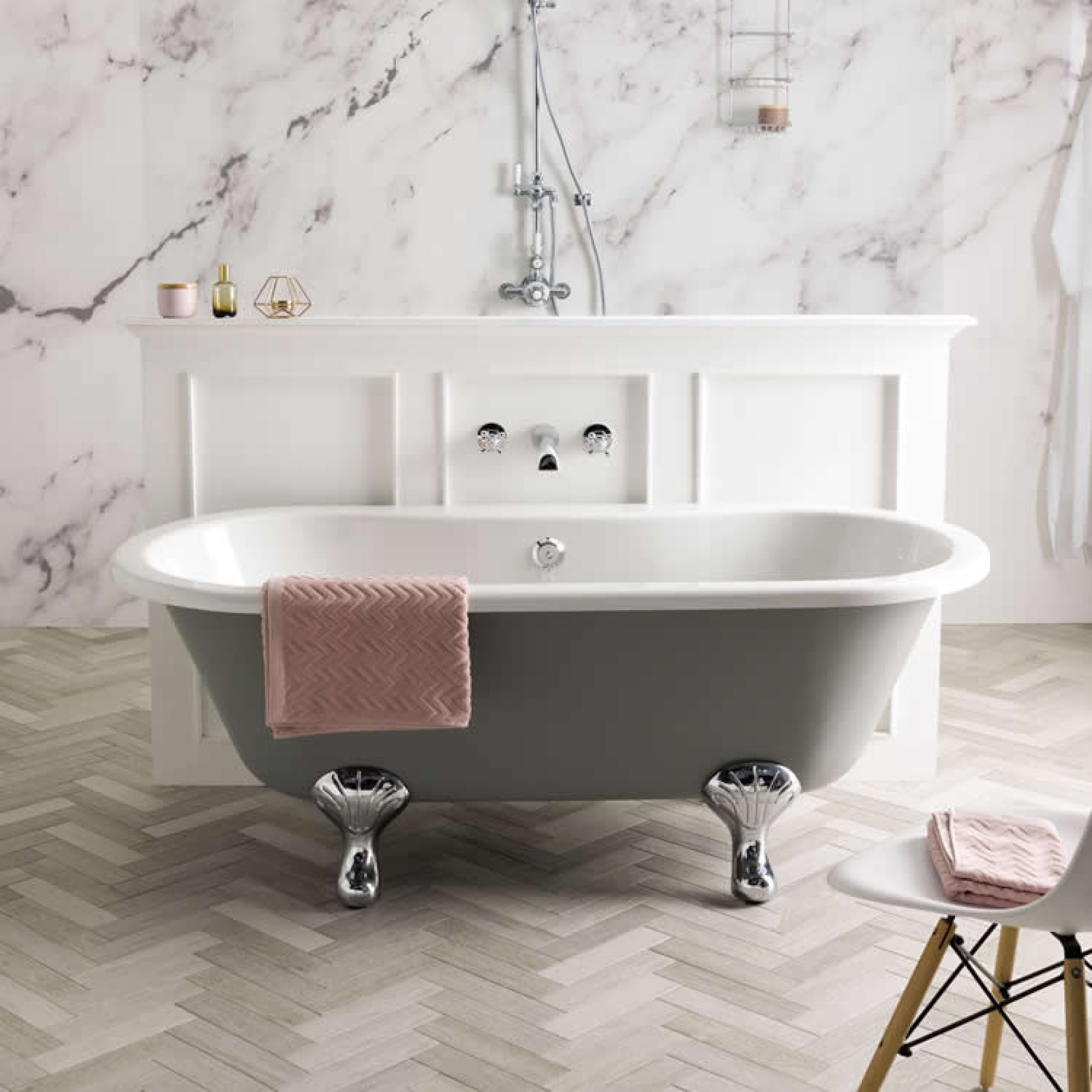 BC Designs 1500 x 750mm Double Roll Top Freestanding Bath