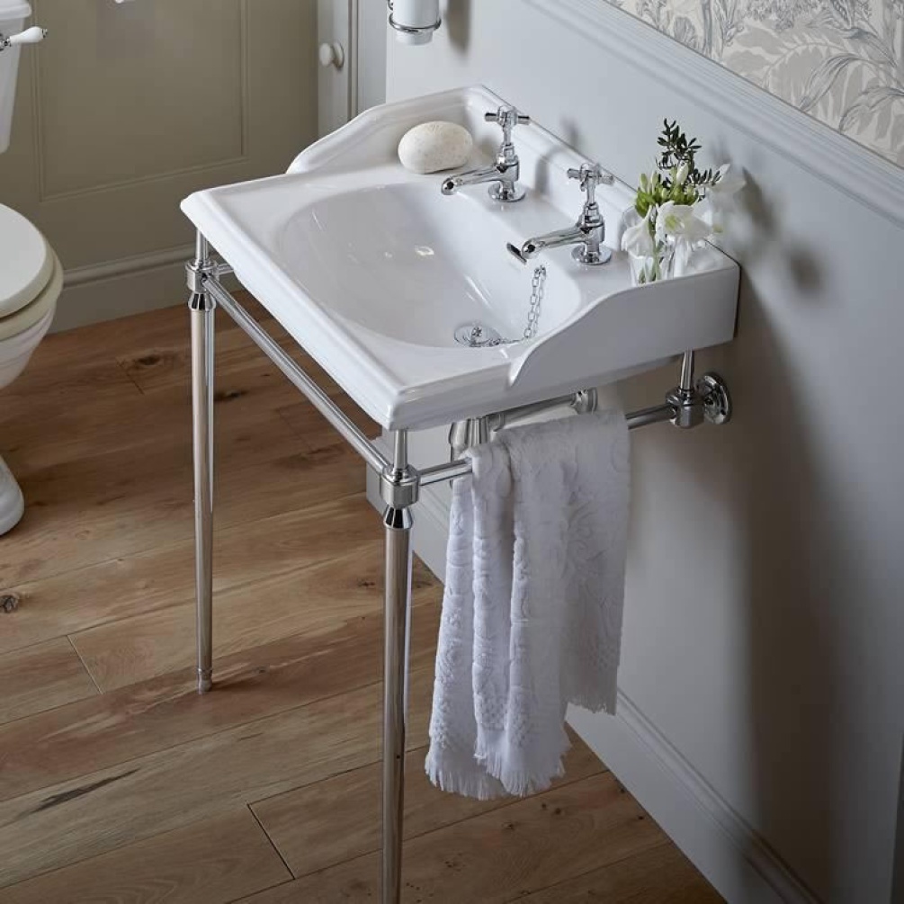 Heritage Dorchester Basin & Abingdon Washstand Chrome Finish Lifestyle Image